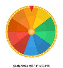 Wheel of fortune for the prize draw on a white background