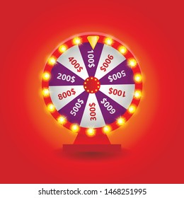 Wheel of fortune, Realistic roulette design for lottery, casino games. Vector illustration eps 10.