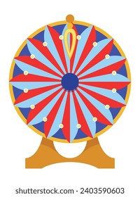 Reiß das Glück. Roulette-Spielrad mit Schnitten, flaches Symbol. Spin-Glücksrad, Casino, Geldspielsymbol. Einzelne Vektorgrafik
