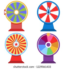 Wheel of fortune, set of wheel of fortune. Icon wheel of fortune. Vector.