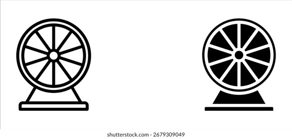 Wheel of fortune simple glyph icon set. Vector solid isolated black illustration.
