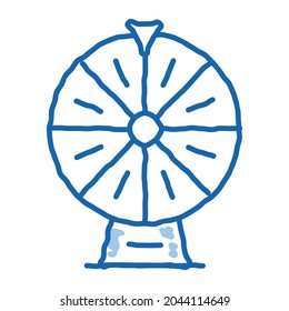 Wheel of Fortune sketch icon vector. Hand drawn blue doodle line art Wheel of Fortune sign. isolated symbol illustration