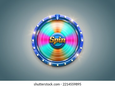 Wheel of fortune. Spinning lucky roulette on a light background. Vector illustration.