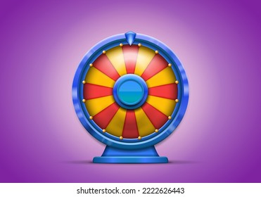 Wheel of fortune. Spinning lucky roulette on a light background. Vector illustration.