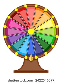 rueda de la ilustración vectorial de la fortuna aislada en el fondo blanco