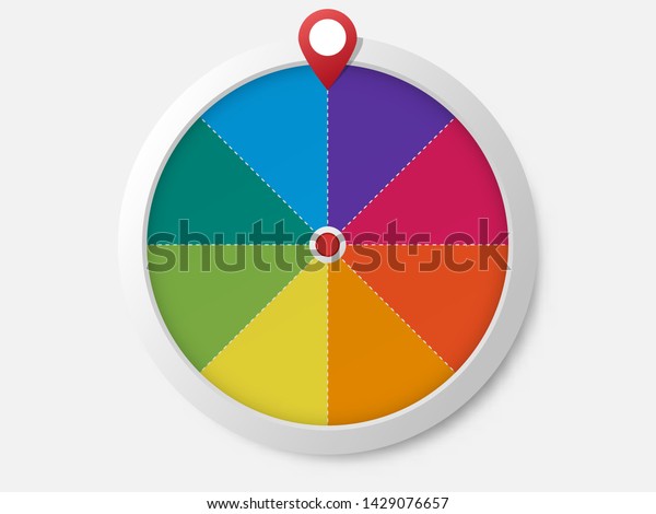 Wheel of
fortune template .  Roulette vector blank .

