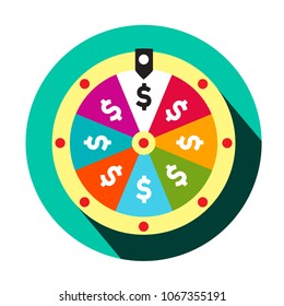 Wheel of Fortune Vector Flat Design Icon