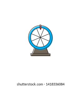 wheel of fortune vector icon, isolated on white background
