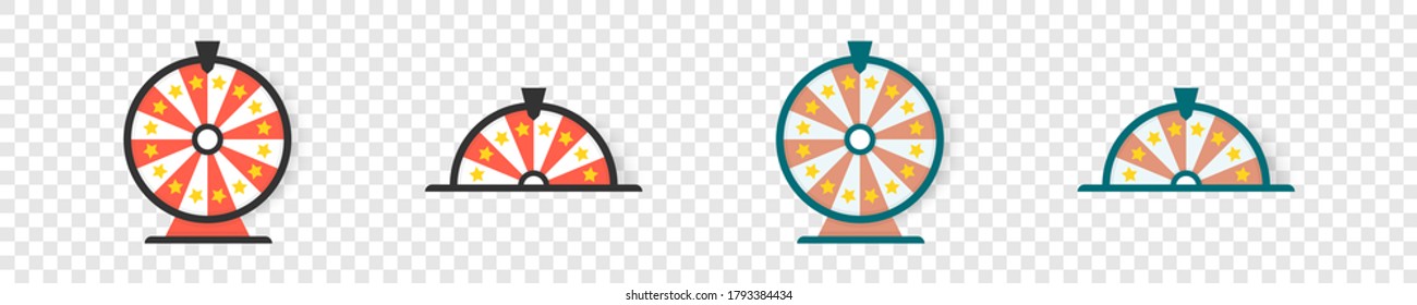 Wheel of fortune vector icons. Mockup lottery wheel. Vector illustration