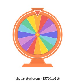 Wheel of fortune vector illustration of a flat. Empty colorful wheel of fortune isolated from the background.