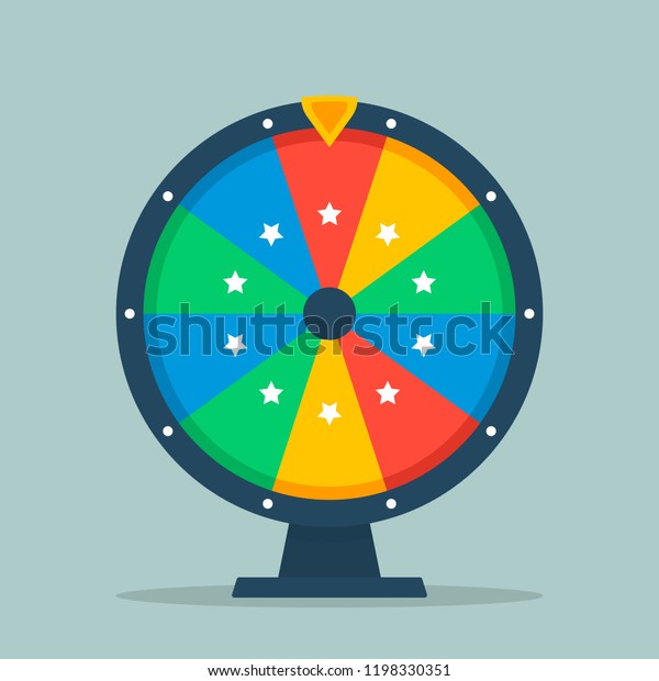Wheel of fortune\
vector illustration of a flat. Empty colorful wheel of fortune\
isolated from the\
background.