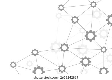 Wheel gear with network connection on white background. Vector Illustration