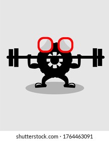 WHEEL GYM MASTER ICON VECTOR LOGO