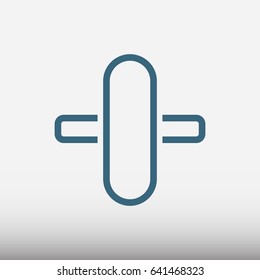 wheel gymnastics vector flat pictograph line icon stock design illustration