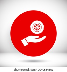 wheel in the hand icon