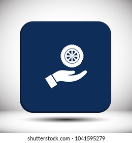 wheel in the hand icon