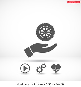 wheel in the hand icon