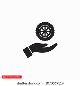 wheel in the hand icon