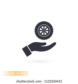 wheel in the hand icon
