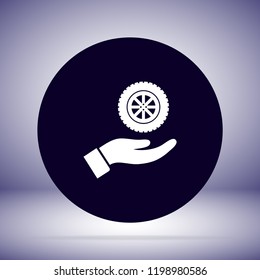 wheel in the hand icon