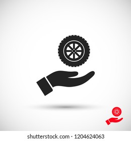 wheel in the hand icon