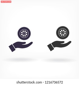 wheel in the hand icon