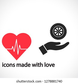 wheel in the hand icon