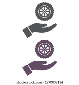 wheel in the hand icon