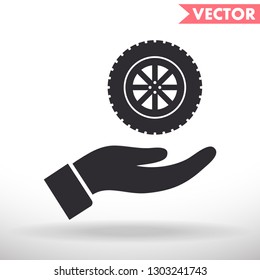 wheel in the hand icon
