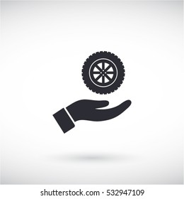 wheel in the hand icon