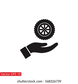 wheel in the hand icon