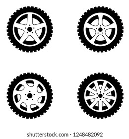 wheel in the hand icon, logo on white background