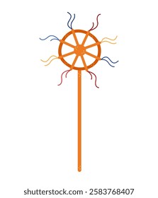 Wheel of happiness for Shrovetide color. Hand drawn clip art for your project.