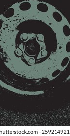 Wheel hub and tyre abstract graphic