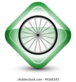 wheel icon against white background, abstract vector art illustration