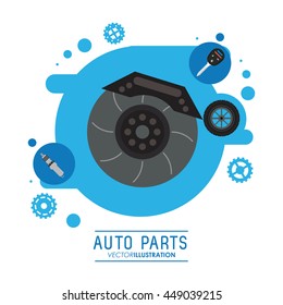 Wheel icon. Auto part design. Vector graphic
