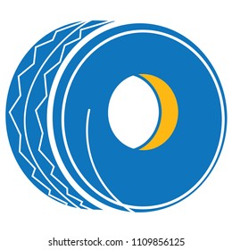 Wheel Icon. Automotive Icon in Flat Vector Logo Icon, Vector Illustration