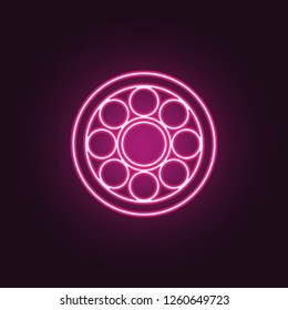 wheel icon. Elements of Manufacturing in neon style icons. Simple icon for websites, web design, mobile app, info graphics