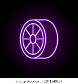 wheel icon. Elements of Web in neon style icons. Simple icon for websites, web design, mobile app, info graphics