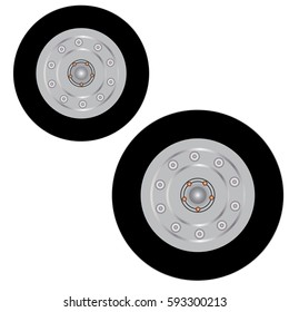 Wheel icon. Flat tire. Flat vector stock illustration