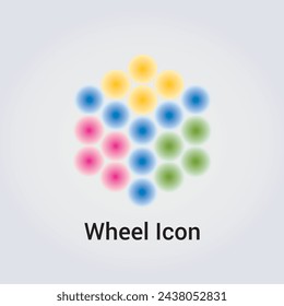 Wheel Icon Flower of Life Destiny Fate Logo Dharma Chakra Symbol Round Circle Infinity Vector Illustration