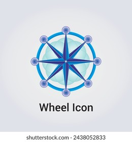 Wheel Icon Flower of Life Destiny Fate Logo Dharma Chakra Symbol Round Circle Infinity Vector Illustration