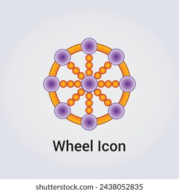 Wheel Icon Flower of Life Destiny Fate Logo Dharma Chakra Symbol Round Circle Infinity Vector Illustration