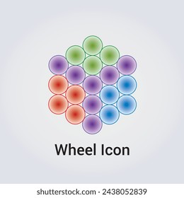 Wheel Icon Flower of Life Destiny Fate Logo Dharma Chakra Symbol Round Circle Infinity Vector Illustration