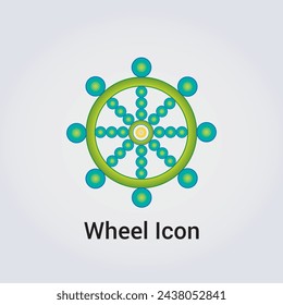 Wheel Icon Flower of Life Destiny Fate Logo Dharma Chakra Symbol Round Circle Infinity Vector Illustration