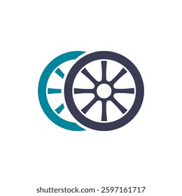 wheel icon modern flat design