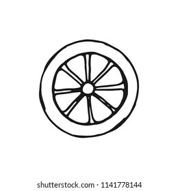 wheel icon. object is isolated on white background.