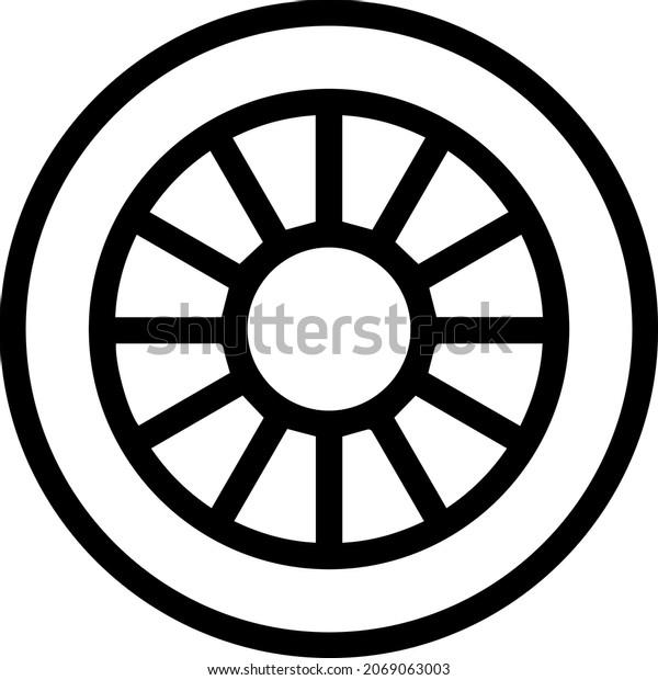 Wheel icon, out line vector icon Web icon simple\
thin line vector icon