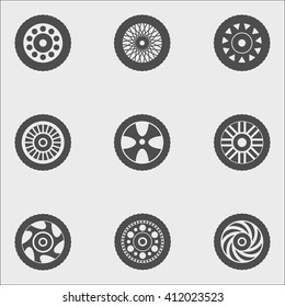 Wheel icon set.