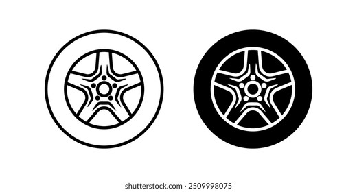 Wheel icon set. Car wheels Symbol. for mobile concept and web design. vector illustration on white background